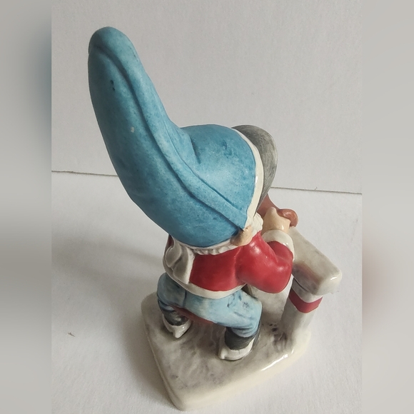 Goebel Co Boy Gnome Herbie Horseman Placing Saddle W Germany Red Blue Figurine - Picture 12 of 16